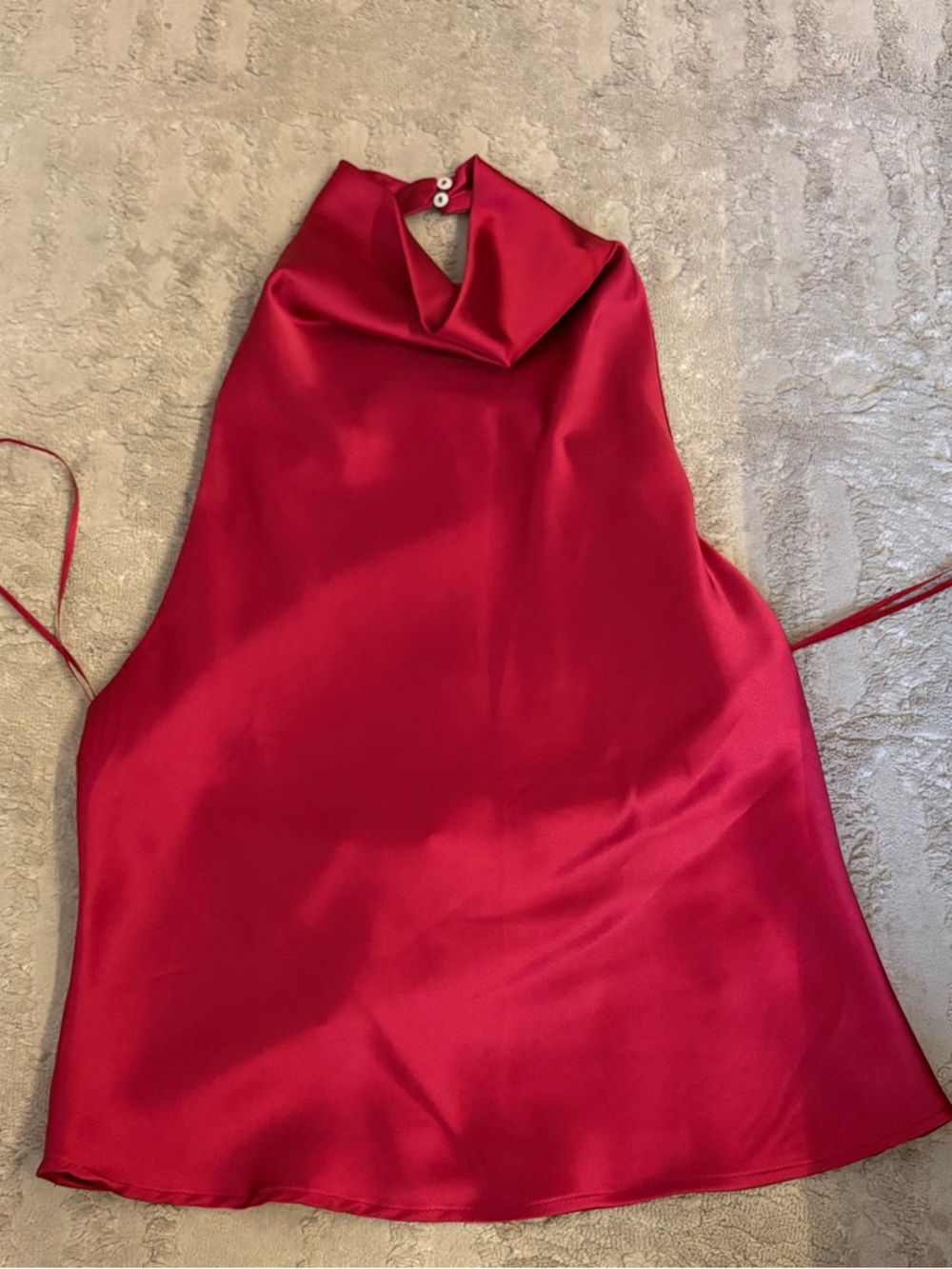 Zara Red Sleeveless Satin Top
